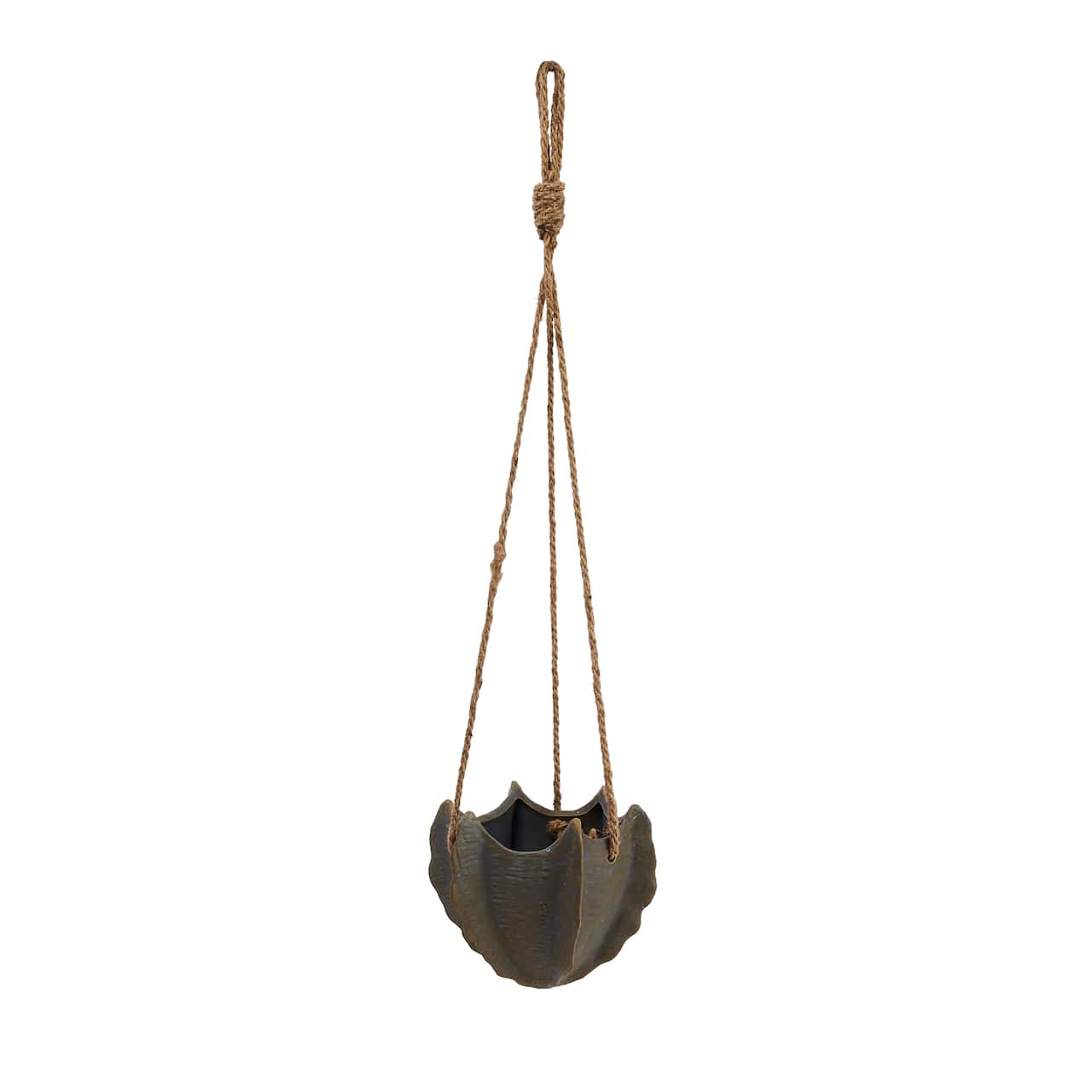 Hello Honey® 6" Multicolor Hanging Stoneware Cactus Shaped Planter with Rope